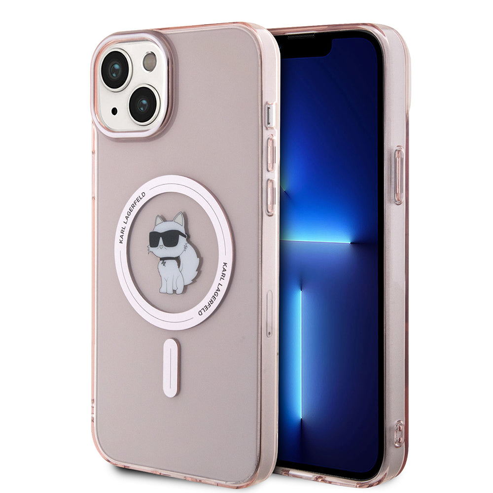 Futrola MagSafe za Apple iPhone 15 Plus / 14 Plus, Karl Lagerfeld, IML Choupette, Roze