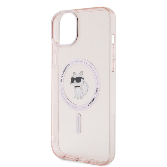 Futrola MagSafe za Apple iPhone 15 Plus / 14 Plus, Karl Lagerfeld, IML Choupette, Roze