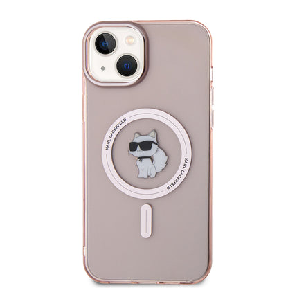 Futrola MagSafe za Apple iPhone 15 Plus / 14 Plus, Karl Lagerfeld, IML Choupette, Roze