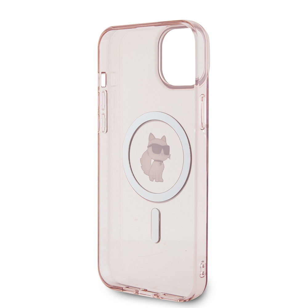 Futrola MagSafe za Apple iPhone 15 Plus / 14 Plus, Karl Lagerfeld, IML Choupette, Roze
