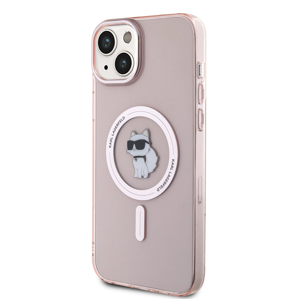 Futrola MagSafe za Apple iPhone 15 Plus / 14 Plus, Karl Lagerfeld, IML Choupette, Roze