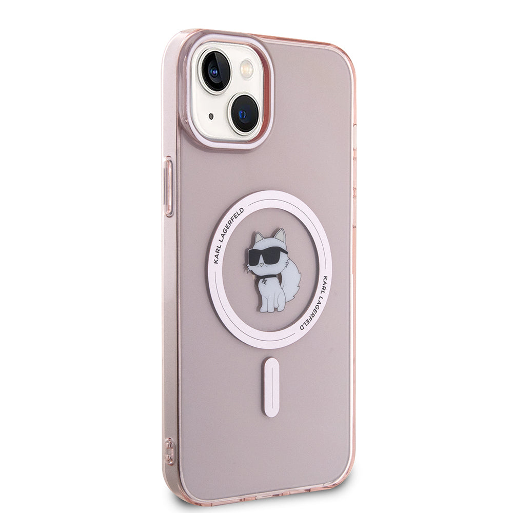 Futrola MagSafe za Apple iPhone 15 Plus / 14 Plus, Karl Lagerfeld, IML Choupette, Roze