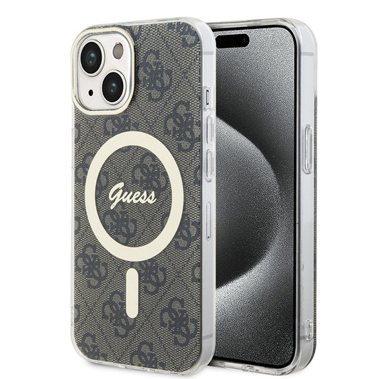 Futrola MagSafe za Apple iPhone 15 Plus, Guess, IML 4G, Braon