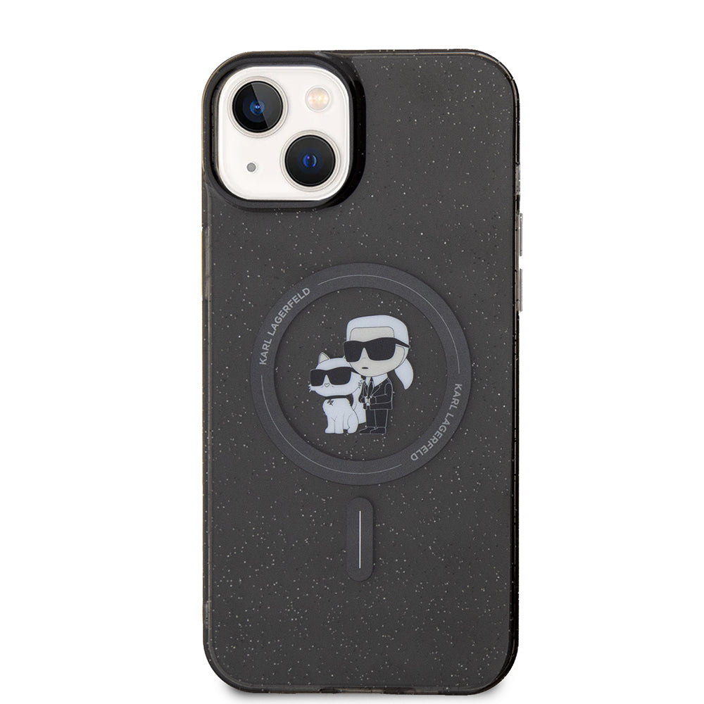 Futrola MagSafe za Apple iPhone 15 Plus, Karl Lagerfeld, Glitter, Crna