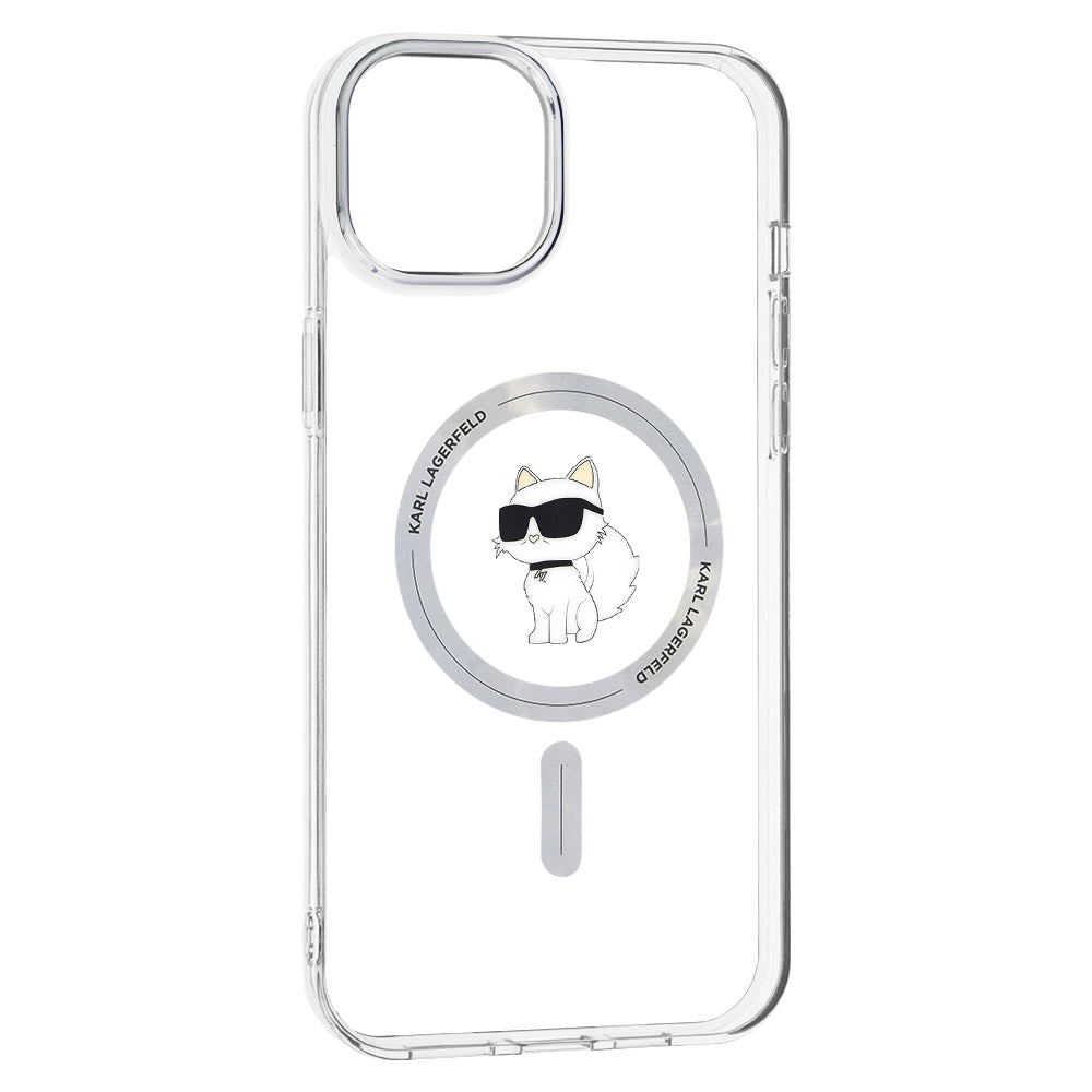 Futrola MagSafe za Apple iPhone 15 Plus / 14 Plus, Karl Lagerfeld, IML Choupette, Transparentna