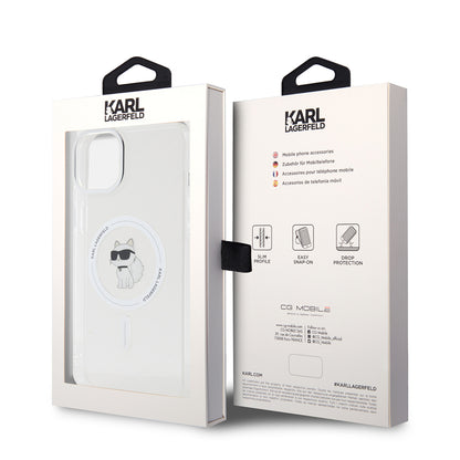 Futrola MagSafe za Apple iPhone 15 Plus / 14 Plus, Karl Lagerfeld, IML Choupette, Transparentna