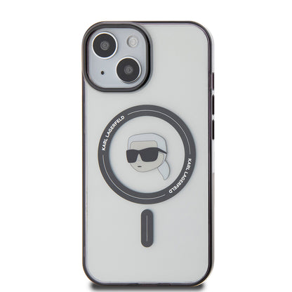Futrola MagSafe za Apple iPhone 15 Plus, Karl Lagerfeld, IML Karl's Head, Transparentna