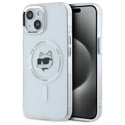Futrola MagSafe za Apple iPhone 15 Plus, Karl Lagerfeld, IML Metal Choupette's Head, Bela