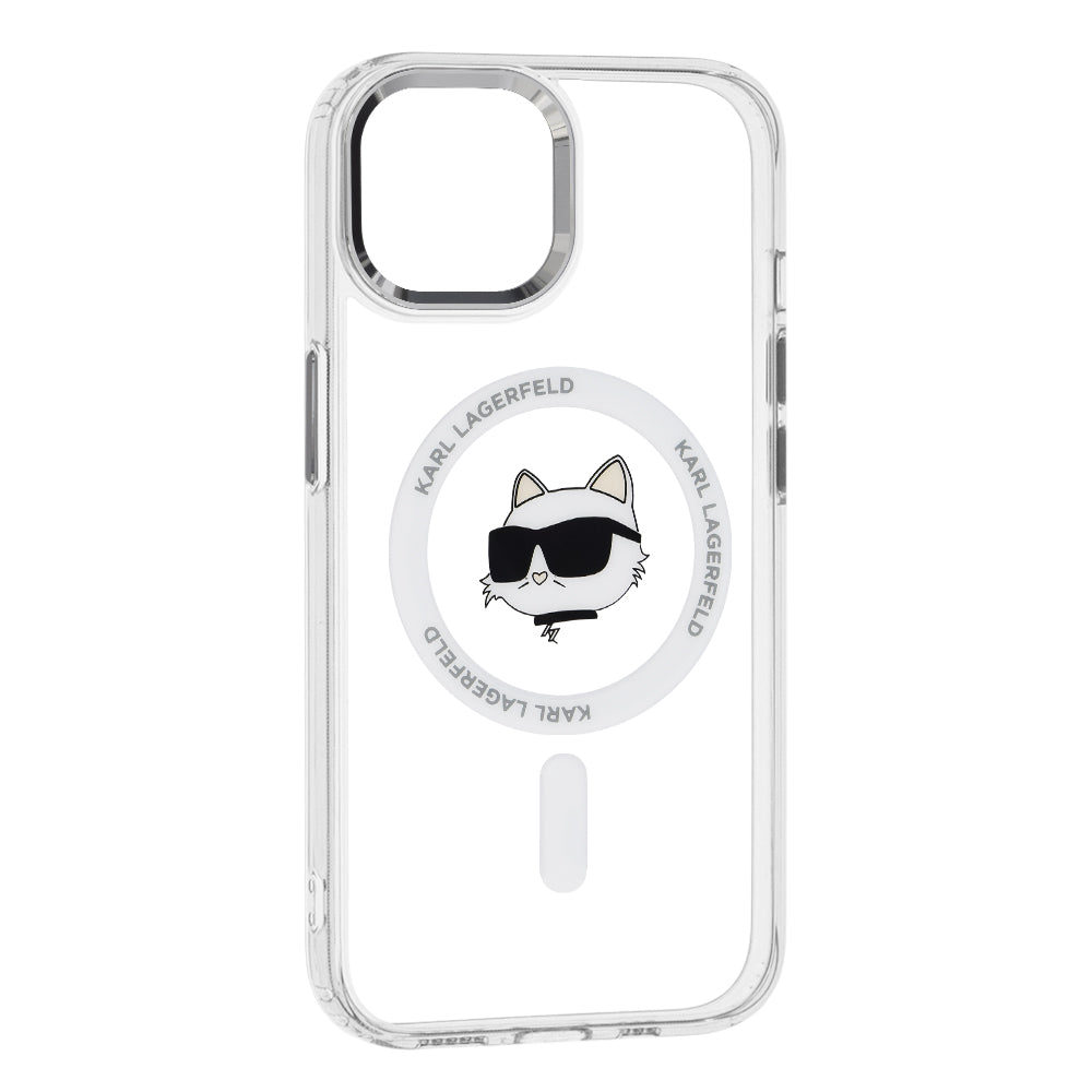 Futrola MagSafe za Apple iPhone 15 Plus, Karl Lagerfeld, IML Metal Choupette's Head, Bela
