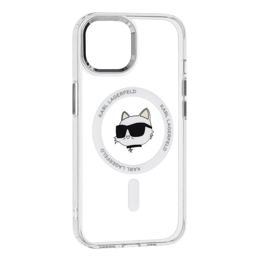 Futrola MagSafe za Apple iPhone 15 Plus, Karl Lagerfeld, IML Metal Choupette's Head, Bela