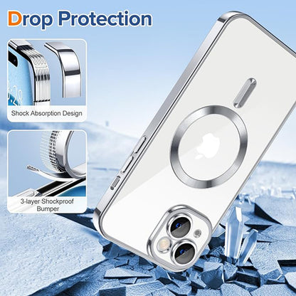 MagSafe futrola za Apple iPhone 15 Plus, Techsuit, Luxury Crystal, Crna