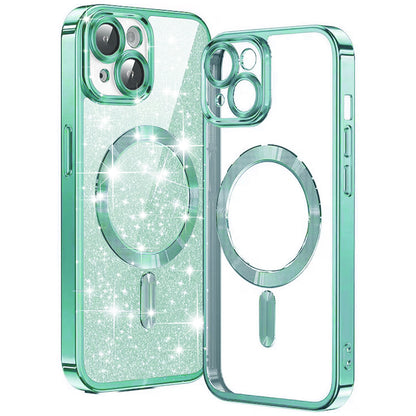MagSafe futrola za Apple iPhone 15 Plus, Techsuit, Luxury Glitter, Svetlo Zelena