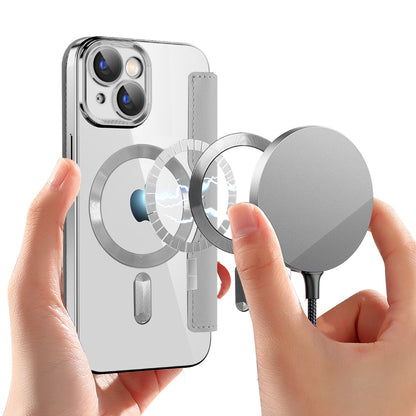 MagSafe futrola za Apple iPhone 15 Plus, Techsuit, SmartMag Book, Siva