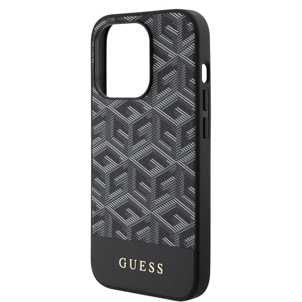 Futrola MagSafe za Apple iPhone 15 Pro, Guess, GCube Stripes, Crna