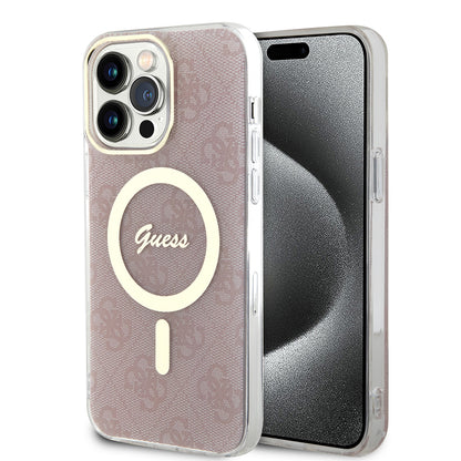Futrola MagSafe za Apple iPhone 15 Pro, Guess, IML 4G, Roze