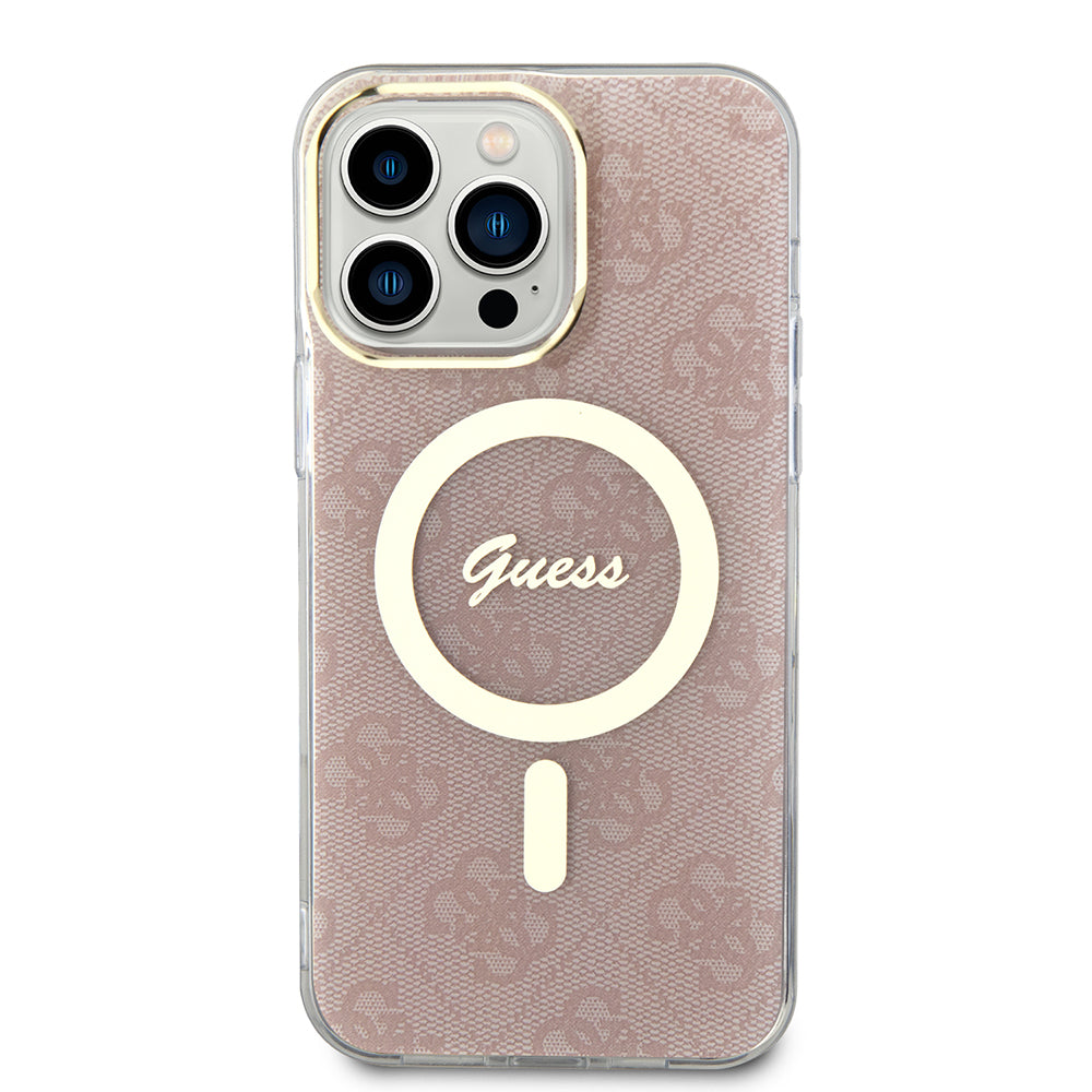 Futrola MagSafe za Apple iPhone 15 Pro, Guess, IML 4G, Roze