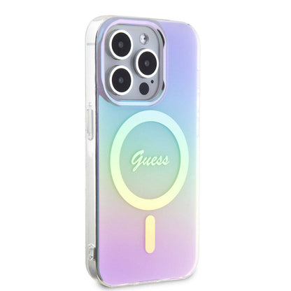Futrola MagSafe za Apple iPhone 15 Pro, Guess, IML Iridescent, Ljubičasta
