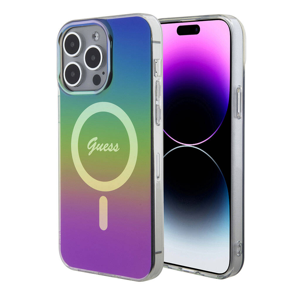 Futrola MagSafe za Apple iPhone 15 Pro, Guess, IML Iridescent, Višebojna