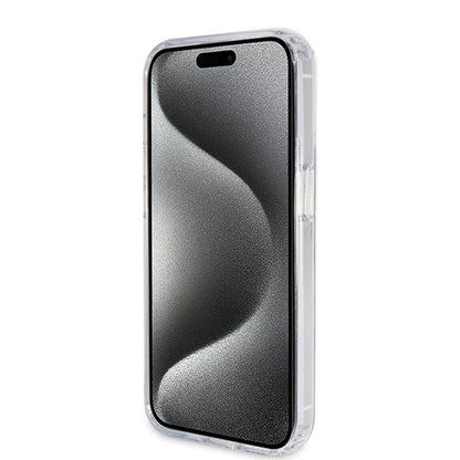 Futrola MagSafe za Apple iPhone 15 Pro, Guess, IML Ring Stand Glitter, Transparentna