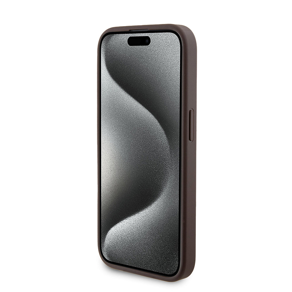 Futrola MagSafe za Apple iPhone 15 Pro, Guess, Powerbank 4G Metal Logo, Braon