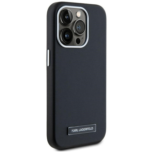 Futrola MagSafe za Apple iPhone 15 Pro, Karl Lagerfeld, FW Metal Plate, Crna