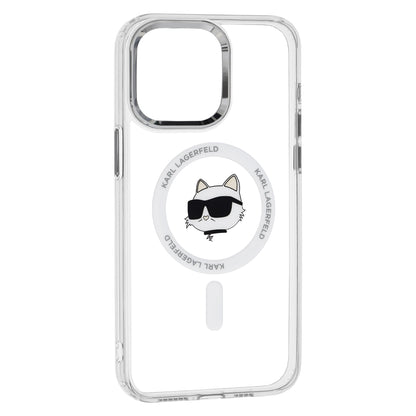 Futrola MagSafe za Apple iPhone 15 Pro, Karl Lagerfeld, IML Metal Choupette's Head, Bela