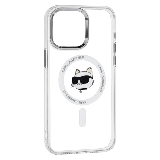 Futrola MagSafe za Apple iPhone 15 Pro, Karl Lagerfeld, IML Metal Choupette's Head, Bela
