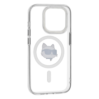 Futrola MagSafe za Apple iPhone 15 Pro, Karl Lagerfeld, IML Metal Choupette's Head, Bela