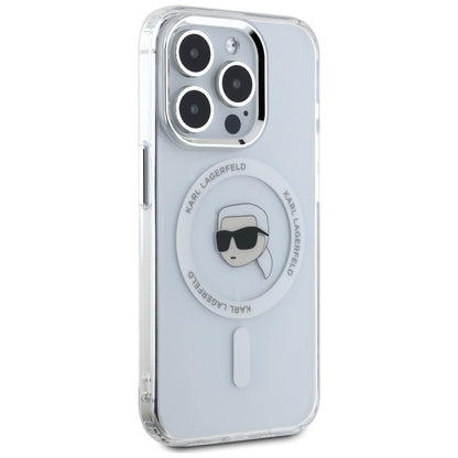 Futrola MagSafe za Apple iPhone 15 Pro, Karl Lagerfeld, IML Metal Karl's Head, Bela