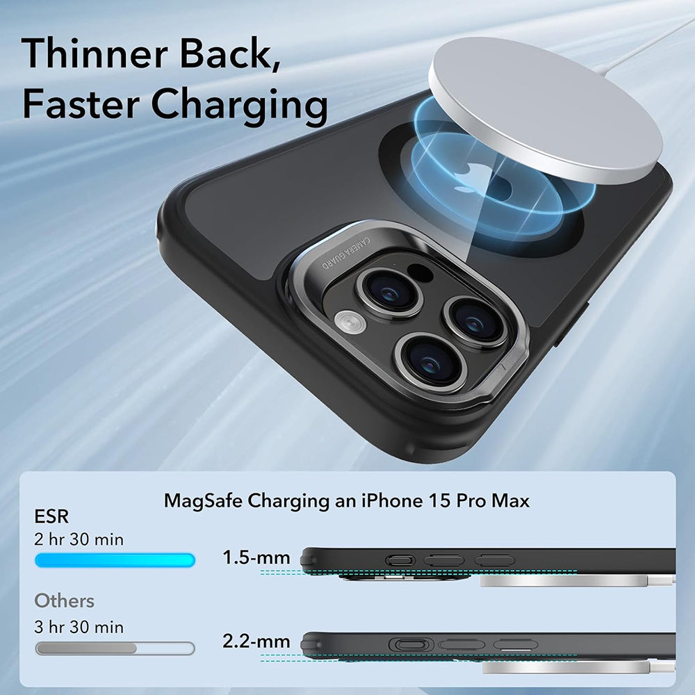 Husa MagSafe za Apple iPhone 15 Pro Max, ESR, Classic Hybrid Kickstand, Crno Providna