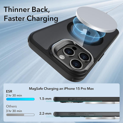 Husa MagSafe za Apple iPhone 15 Pro Max, ESR, Classic Hybrid Kickstand, Crno Providna