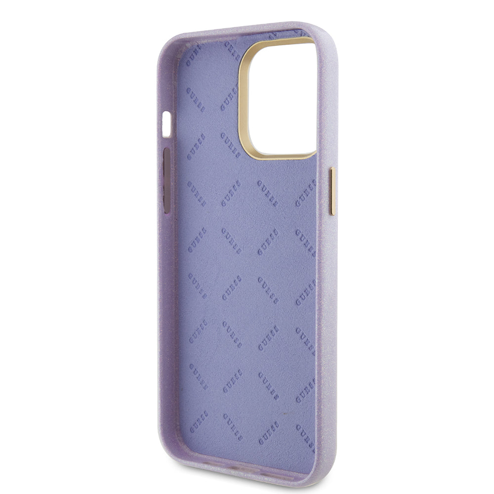Futrola MagSafe za Apple iPhone 15 Pro Max, Guess, Glitter Full Wrapped, Ljubičasta GUHCP15XPGMCSL