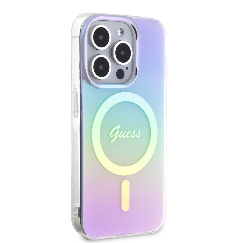 Futrola MagSafe za Apple iPhone 15 Pro Max, Guess, IML Iridescent, Ljubičasta