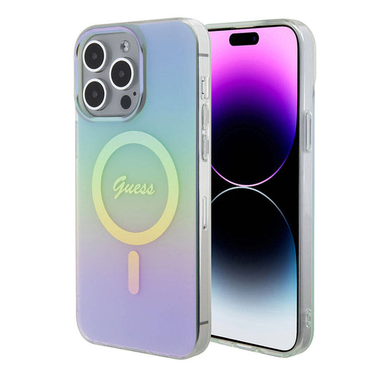 Futrola MagSafe za Apple iPhone 15 Pro Max, Guess, IML Iridescent, Tirkiz