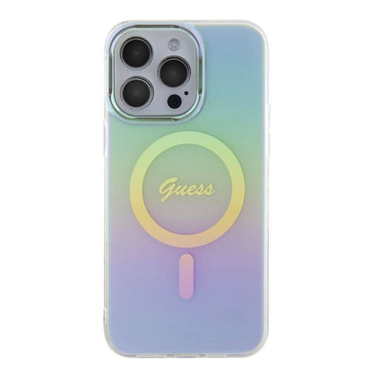 Futrola MagSafe za Apple iPhone 15 Pro Max, Guess, IML Iridescent, Tirkiz