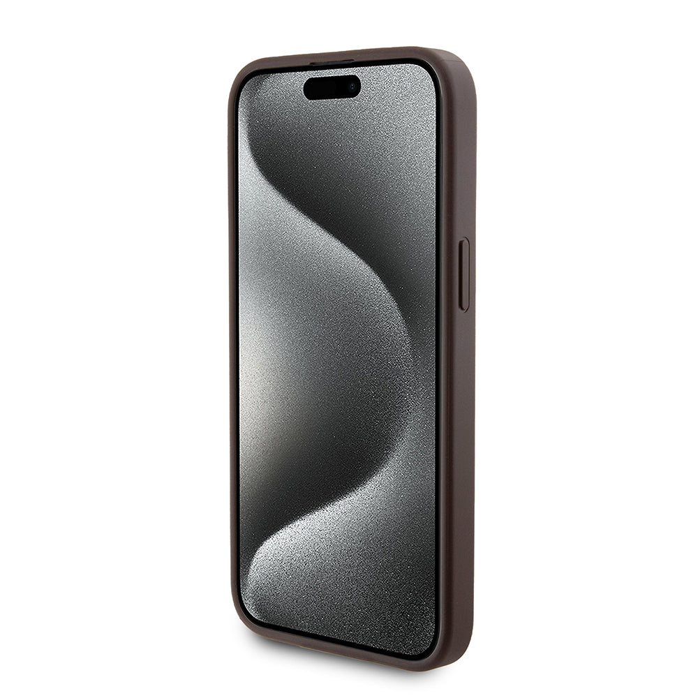 Futrola MagSafe za Apple iPhone 15 Pro Max, Guess, Powerbank 4G Metal Logo, Braon