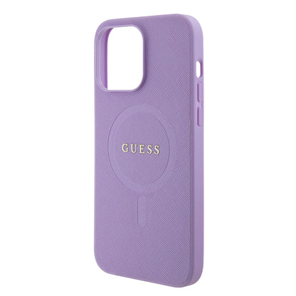 Futrola MagSafe za Apple iPhone 15 Pro Max, Guess, Saffiano, Ljubičasta