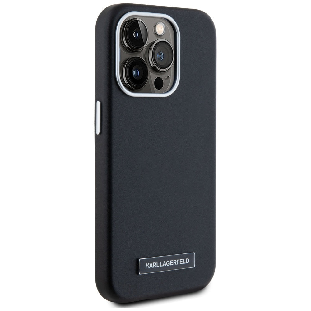 Futrola MagSafe za Apple iPhone 15 Pro Max, Karl Lagerfeld, FW Metal Plate, Crna