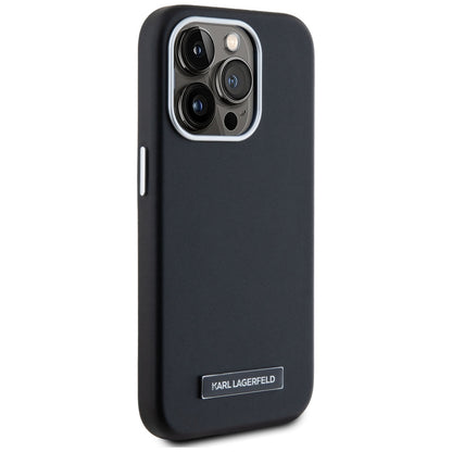 Futrola MagSafe za Apple iPhone 15 Pro Max, Karl Lagerfeld, FW Metal Plate, Crna