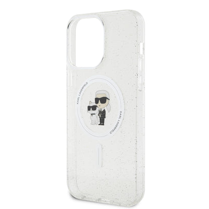 Husa MagSafe za Apple iPhone 15 Pro Max, Karl Lagerfeld, Glitter, Transparentna