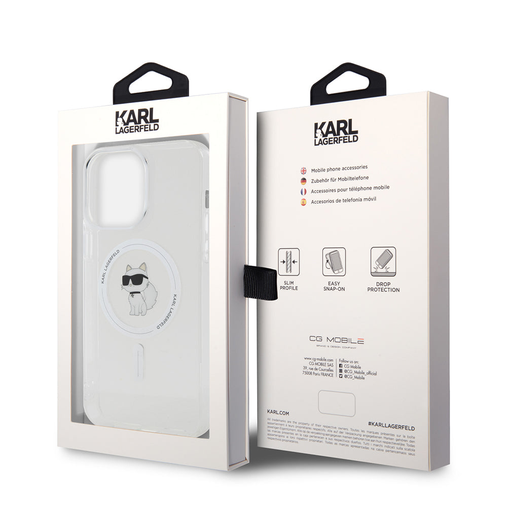 Futrola MagSafe za Apple iPhone 15 Pro Max, Karl Lagerfeld, IML Choupette, Transparentna