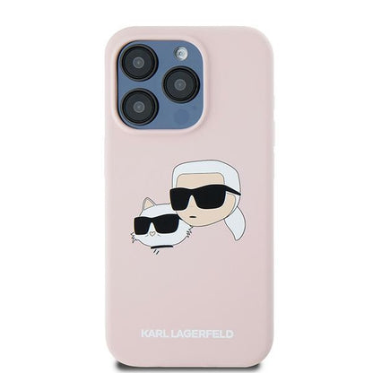 Futrola MagSafe za Apple iPhone 15 Pro Max, Karl Lagerfeld, Silikon Karl & Choupette, Roze