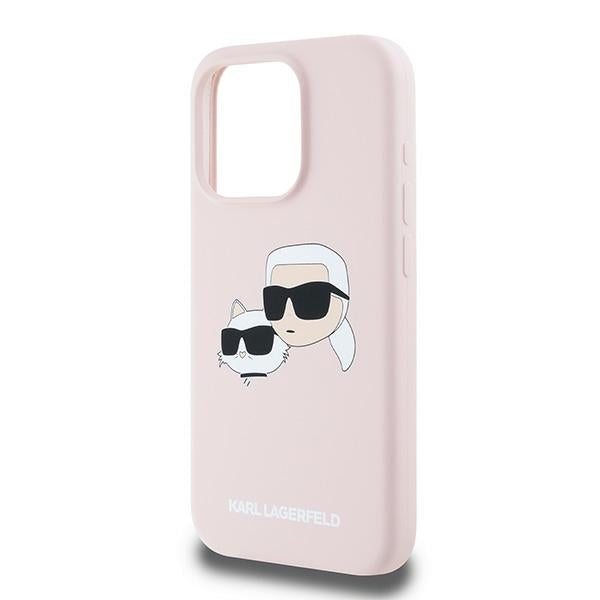 Futrola MagSafe za Apple iPhone 15 Pro Max, Karl Lagerfeld, Silikon Karl & Choupette, Roze