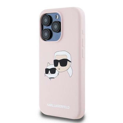 Futrola MagSafe za Apple iPhone 15 Pro Max, Karl Lagerfeld, Silikon Karl & Choupette, Roze