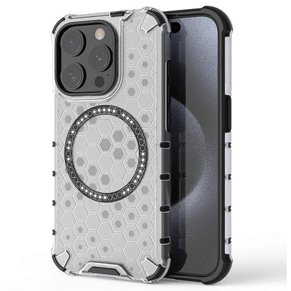 MagSafe futrola za Apple iPhone 15 Pro Max, Techsuit, HoneyComb Shield, Bela