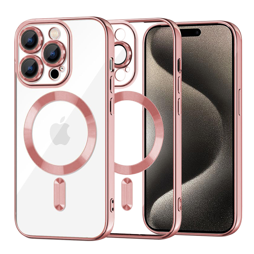 MagSafe futrola za Apple iPhone 15 Pro Max, Techsuit, Luxury Crystal, Roze