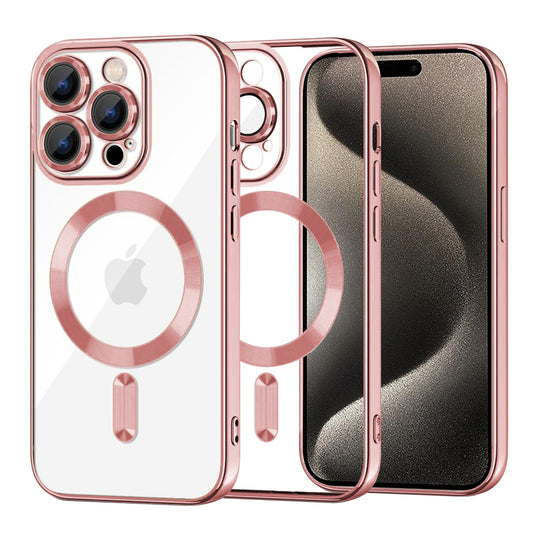 MagSafe futrola za Apple iPhone 15 Pro Max, Techsuit, Luxury Crystal, Roze