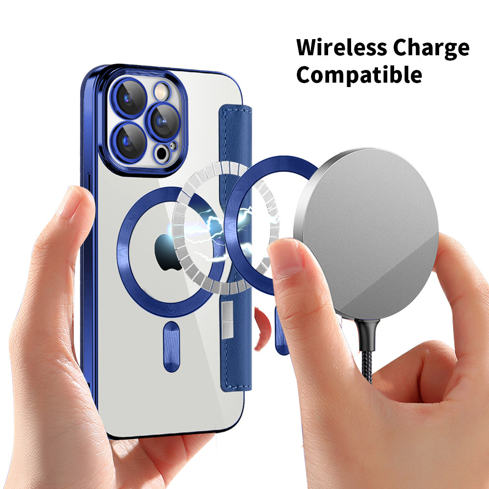 MagSafe futrola za Apple iPhone 15 Pro Max, Techsuit, SmartMag Book, Plava