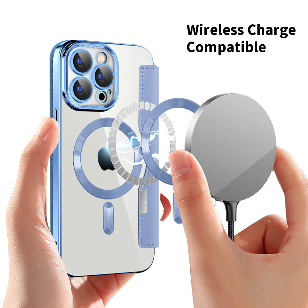 MagSafe futrola za Apple iPhone 15 Pro Max, Techsuit, SmartMag Book, Plava