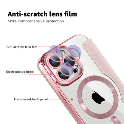 MagSafe futrola za Apple iPhone 15 Pro Max, Techsuit, SmartMag Book, Roze